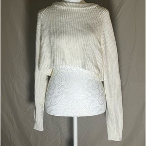 Small White cropped zaful sweater